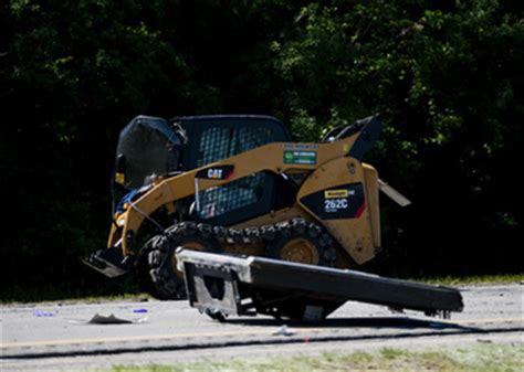 skid steer vs truck accident|kubota skid steer crash.